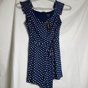 City Chic Navy Polka Dot Playsuit XS Love Spot Romper NWT
